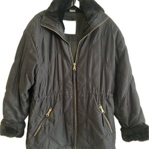Andrew Marc Quilted Coat  - filled and with faux fur collar/cuffs